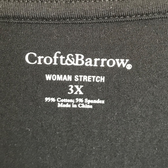 CROFT & BARROW Cotton Rosette Scoop Neck Tunic Dressy Tee Women’s Plus Size 3X - Picture 8 of 15